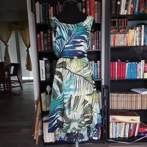 Dressbarn Hi Low Chiffon Palm Tree Dress 12